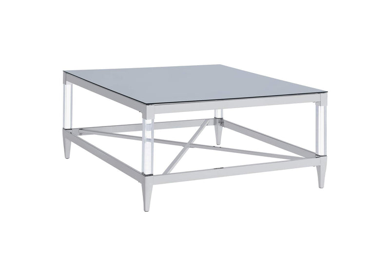 709728-S2 Lindley 2-piece Square Coffee and End Table Set Chrome