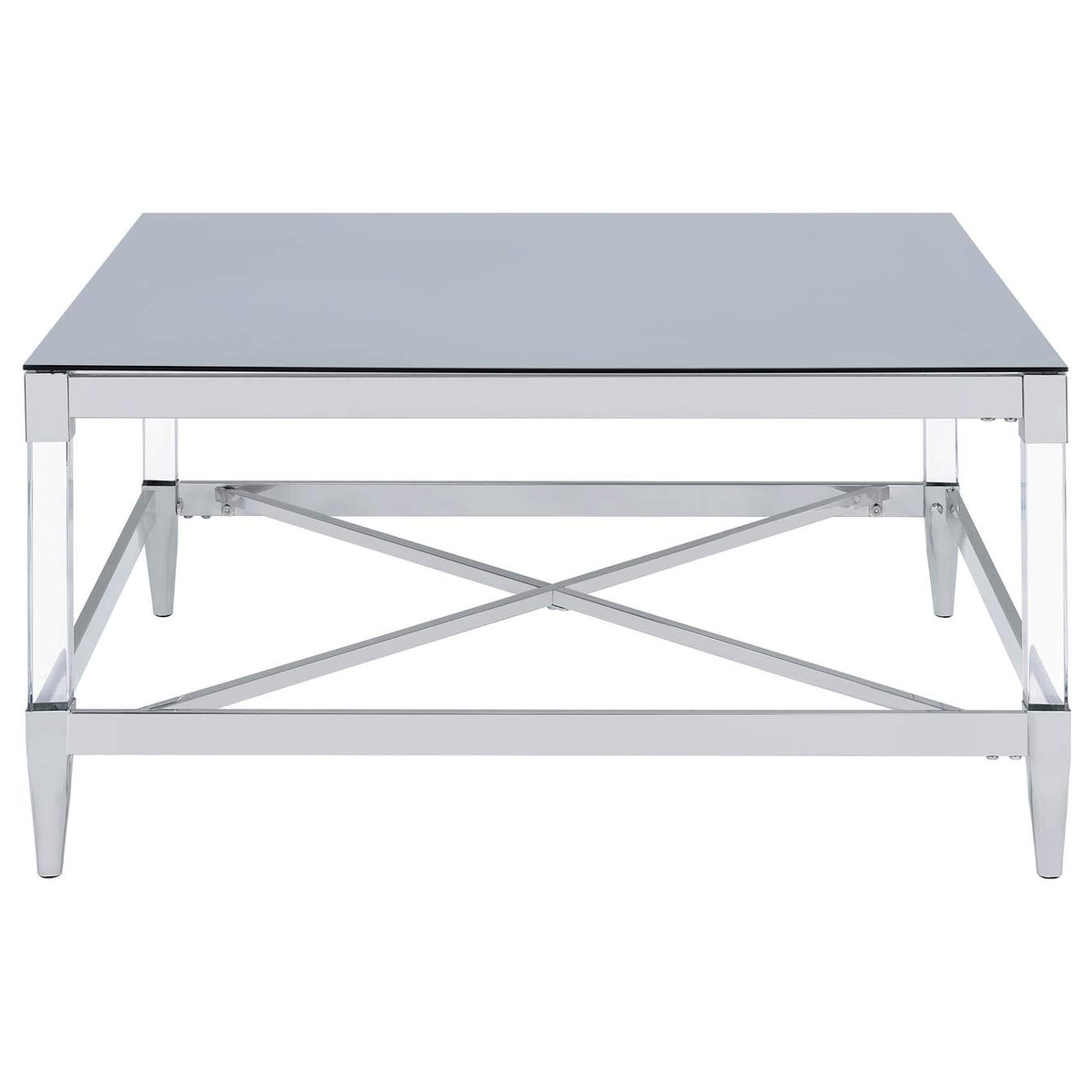 709728-S2 Lindley 2-piece Square Coffee and End Table Set Chrome