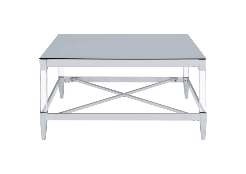 709728-S2 Lindley 2-piece Square Coffee and End Table Set Chrome