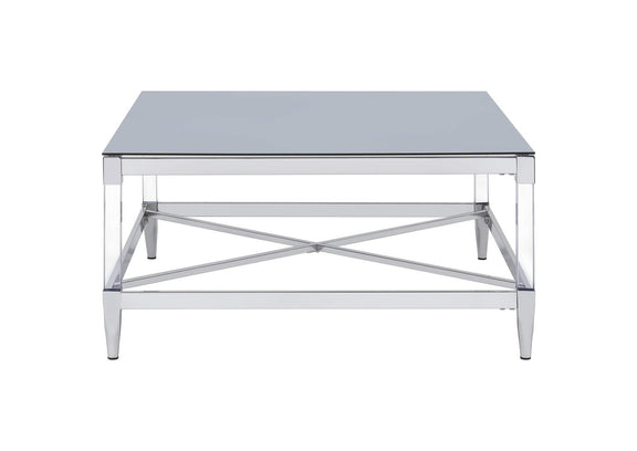 709728-S2 Lindley 2-piece Square Coffee and End Table Set Chrome
