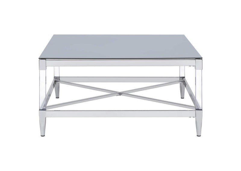 709728-S2 Lindley 2-piece Square Coffee and End Table Set Chrome