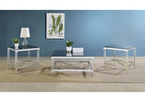 709728-S3 Lindley 3-piece Square Coffee and End Table Set Chrome