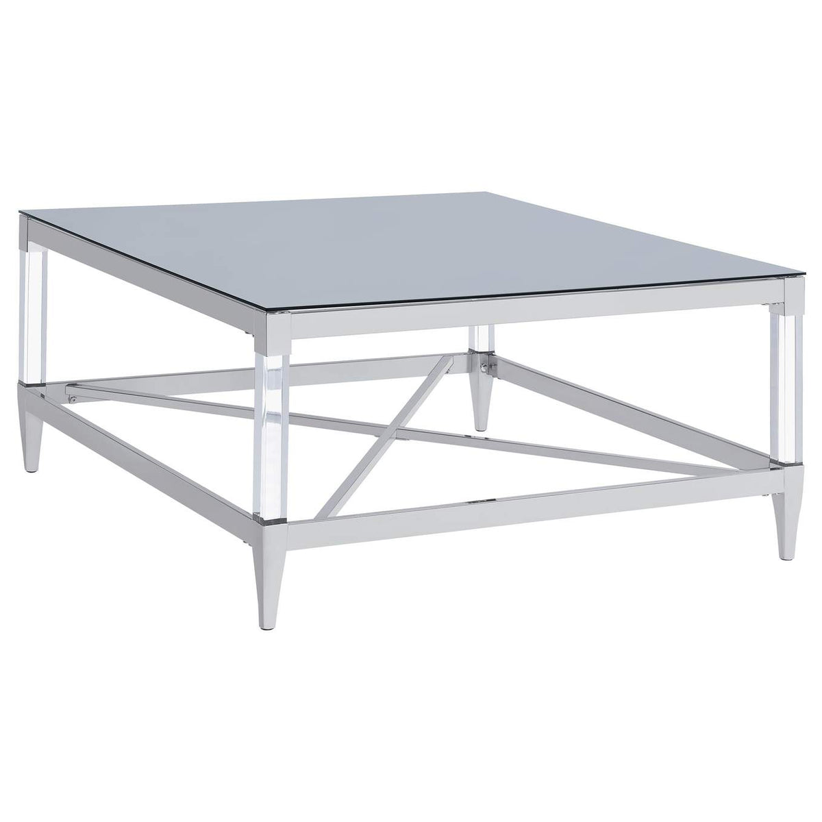 709728-S3 Lindley 3-piece Square Coffee and End Table Set Chrome