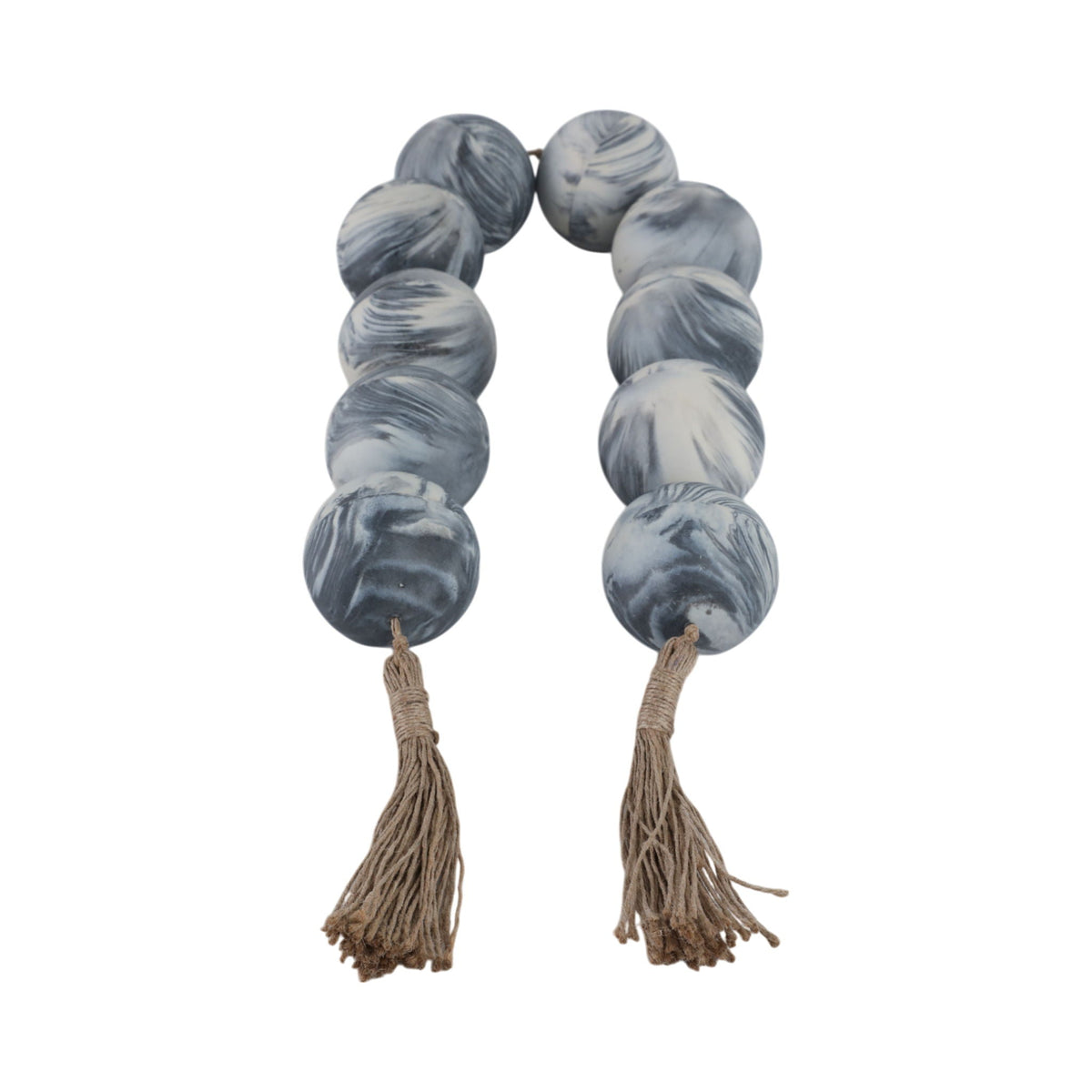 49" x 3" Marbled Bead Garland - Black /White