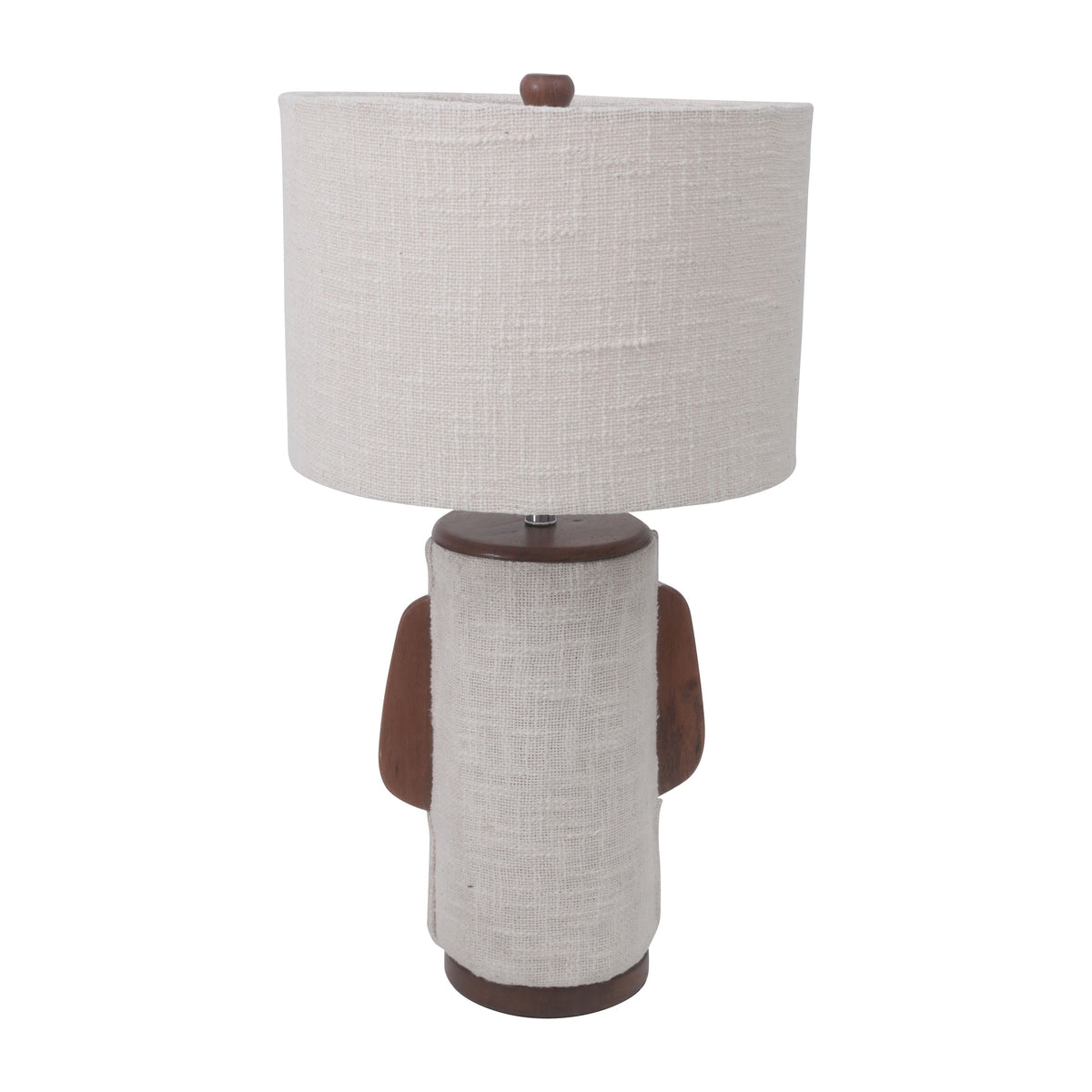 24" Ecomix Fabric Lamp With Wood - Ivory