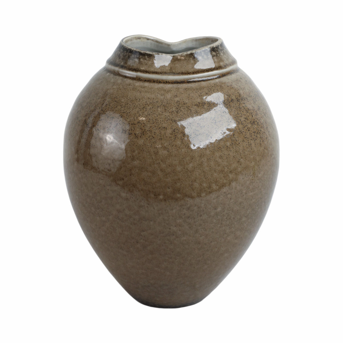 Callen Wide Porcelain Vase - Brown