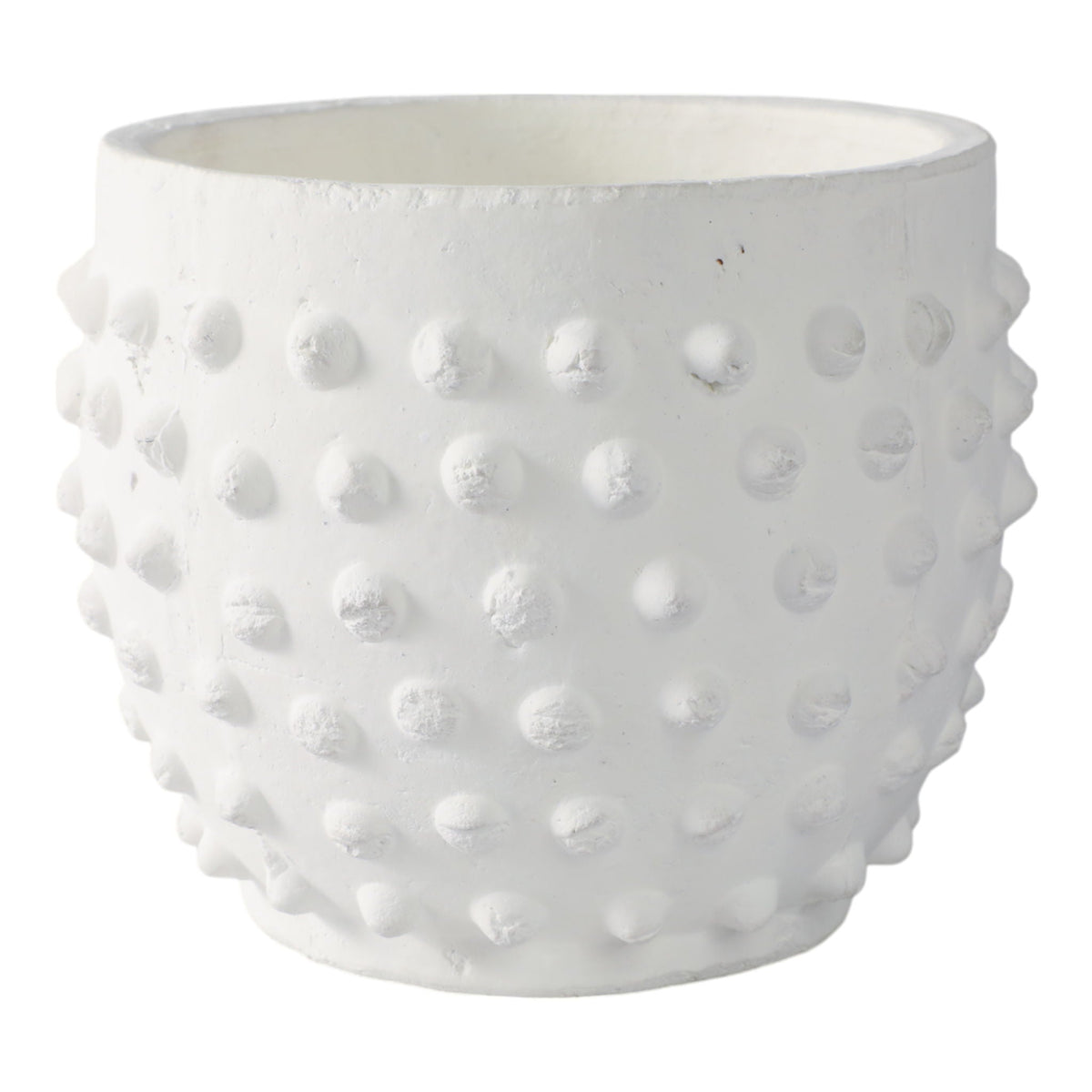8" Bubble Rough Finish Planter - White