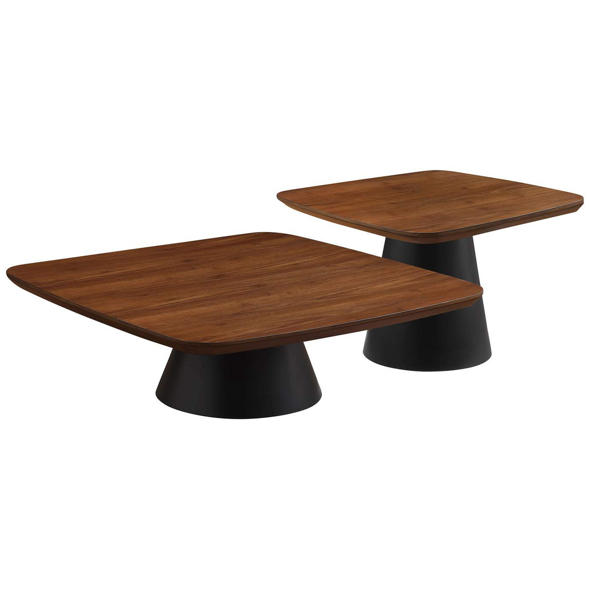 710010 Eason 2-piece Coffee Table Set Walnut and Black