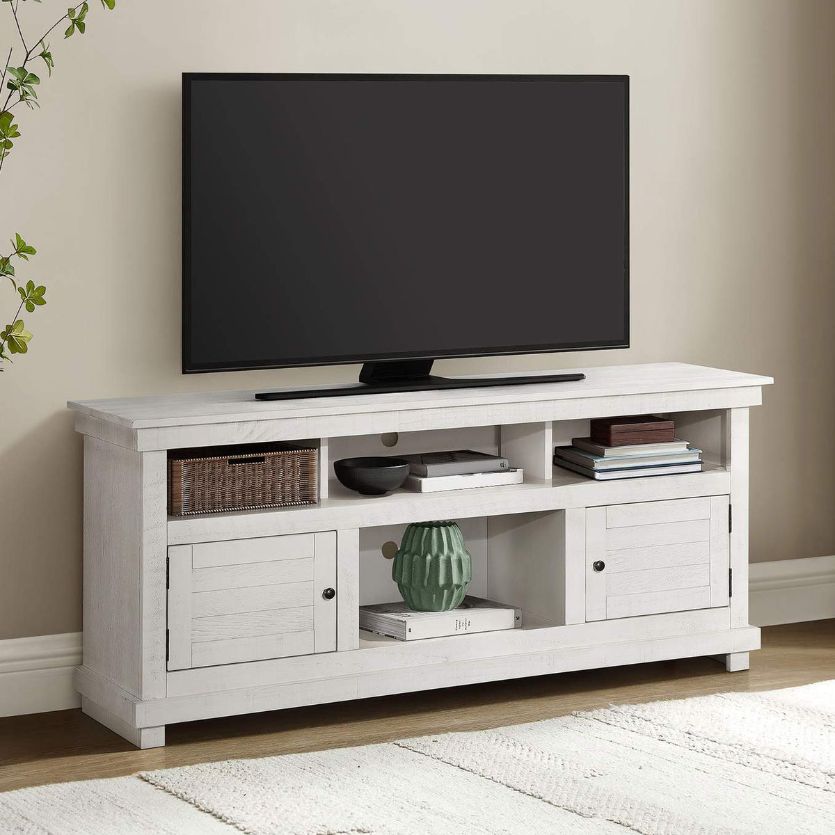 710052 Payne 60-inch TV Stand Media Console Distressed White