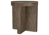 710137 Kinkaid Round Solid Mango Wood End Table Brown
