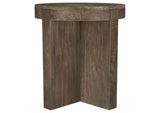 710137 Kinkaid Round Solid Mango Wood End Table Brown
