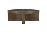 710138 Kinkaid Round Solid Mango Wood Coffee Table Brown