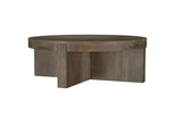 710138 Kinkaid Round Solid Mango Wood Coffee Table Brown
