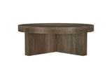 710138 Kinkaid Round Solid Mango Wood Coffee Table Brown
