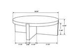 710138 Kinkaid Round Solid Mango Wood Coffee Table Brown