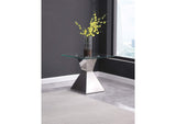 710207 Jenny Glass Top Stainless Steel Side End Table Chrome
