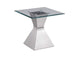 710207 Jenny Glass Top Stainless Steel Side End Table Chrome
