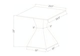 710207 Jenny Glass Top Stainless Steel Side End Table Chrome