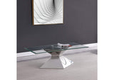 710208 Jenny Glass Top Stainless Steel Coffee Table Chrome