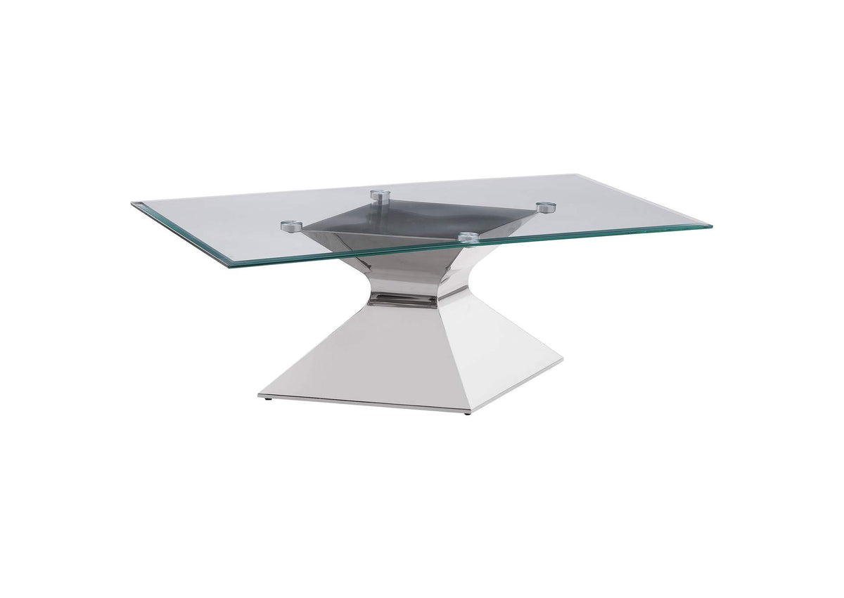 710208 Jenny Glass Top Stainless Steel Coffee Table Chrome