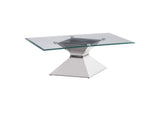 710208 Jenny Glass Top Stainless Steel Coffee Table Chrome