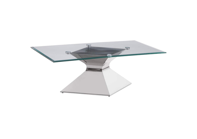 710208 Jenny Glass Top Stainless Steel Coffee Table Chrome