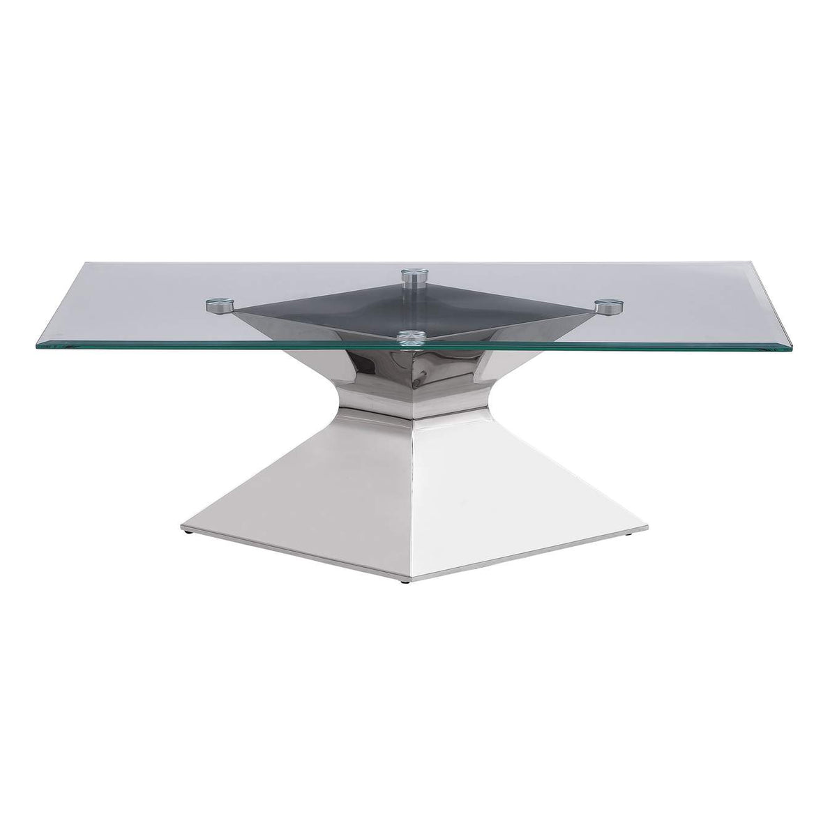 710208 Jenny Glass Top Stainless Steel Coffee Table Chrome