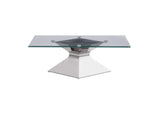 710208 Jenny Glass Top Stainless Steel Coffee Table Chrome