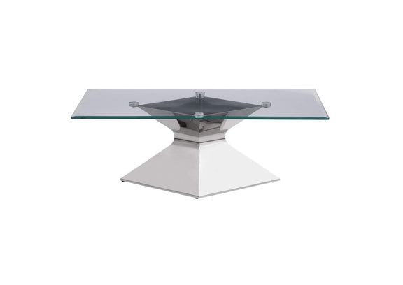 710208 Jenny Glass Top Stainless Steel Coffee Table Chrome