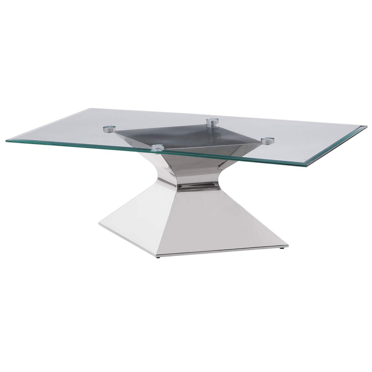 710208 Jenny Glass Top Stainless Steel Coffee Table Chrome