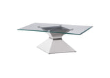 710208 Jenny Glass Top Stainless Steel Coffee Table Chrome