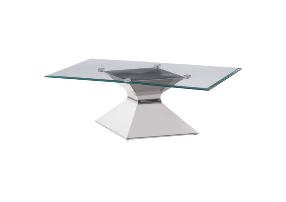 710208 Jenny Glass Top Stainless Steel Coffee Table Chrome