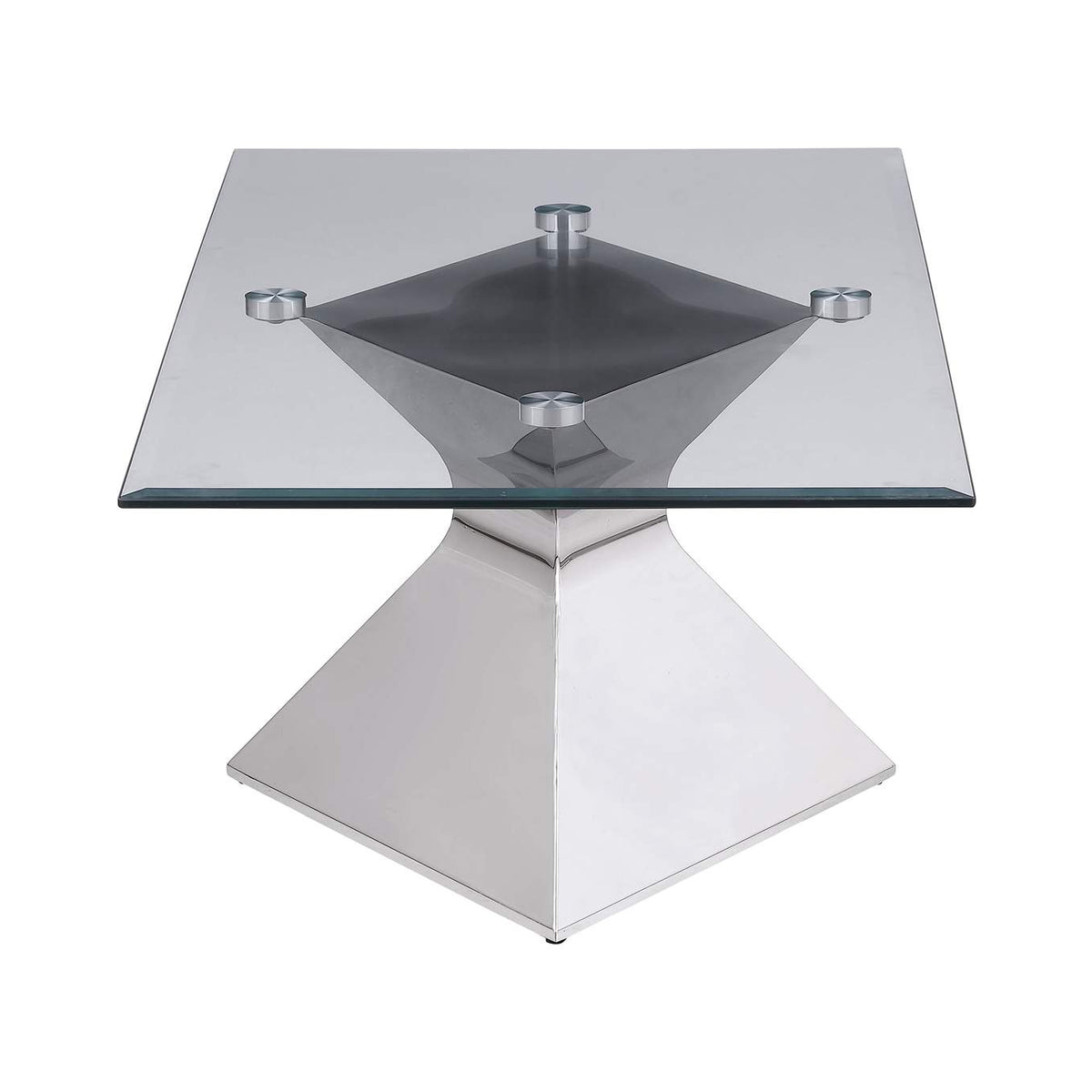 710208 Jenny Glass Top Stainless Steel Coffee Table Chrome