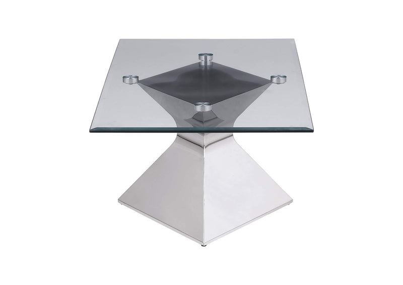 710208 Jenny Glass Top Stainless Steel Coffee Table Chrome