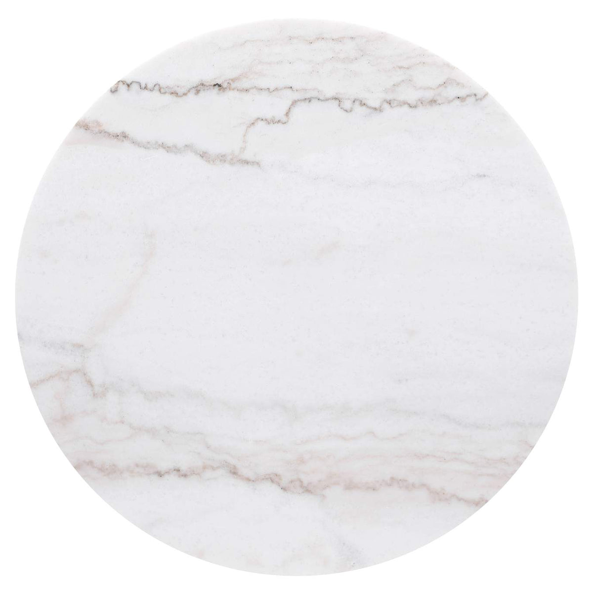 710417 Jason Round White Marble Top Side End Table Charcoal