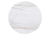 710417 Jason Round White Marble Top Side End Table Charcoal