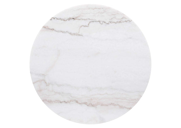 710417 Jason Round White Marble Top Side End Table Charcoal