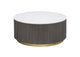 710418 Jason Round White Marble Top Coffee Table Charcoal