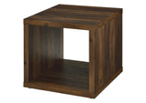 710507 Frisco Square Engineered Wood Side End Table Dark Pine