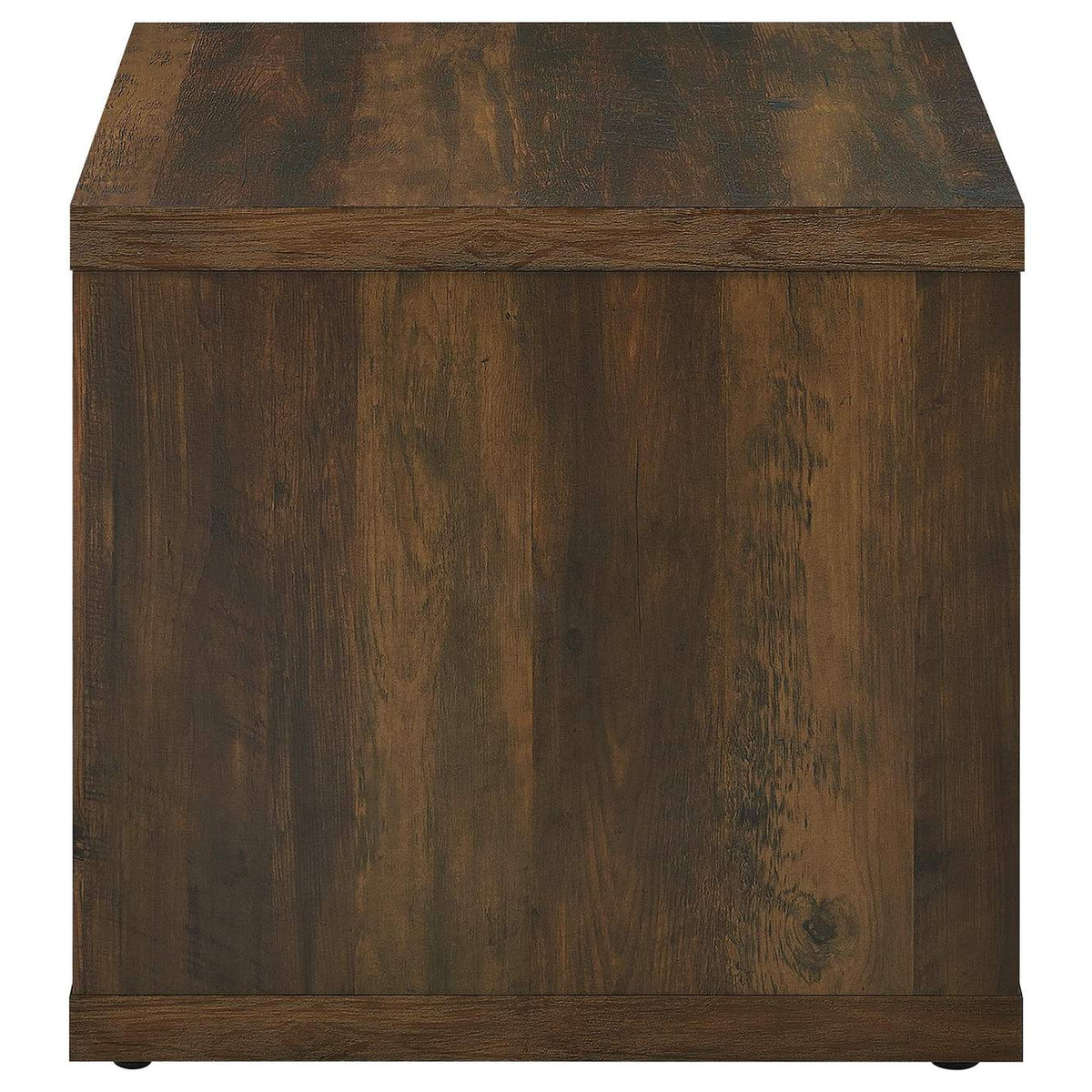 710507 Frisco Square Engineered Wood Side End Table Dark Pine