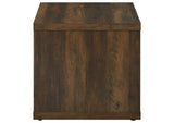 710507 Frisco Square Engineered Wood Side End Table Dark Pine
