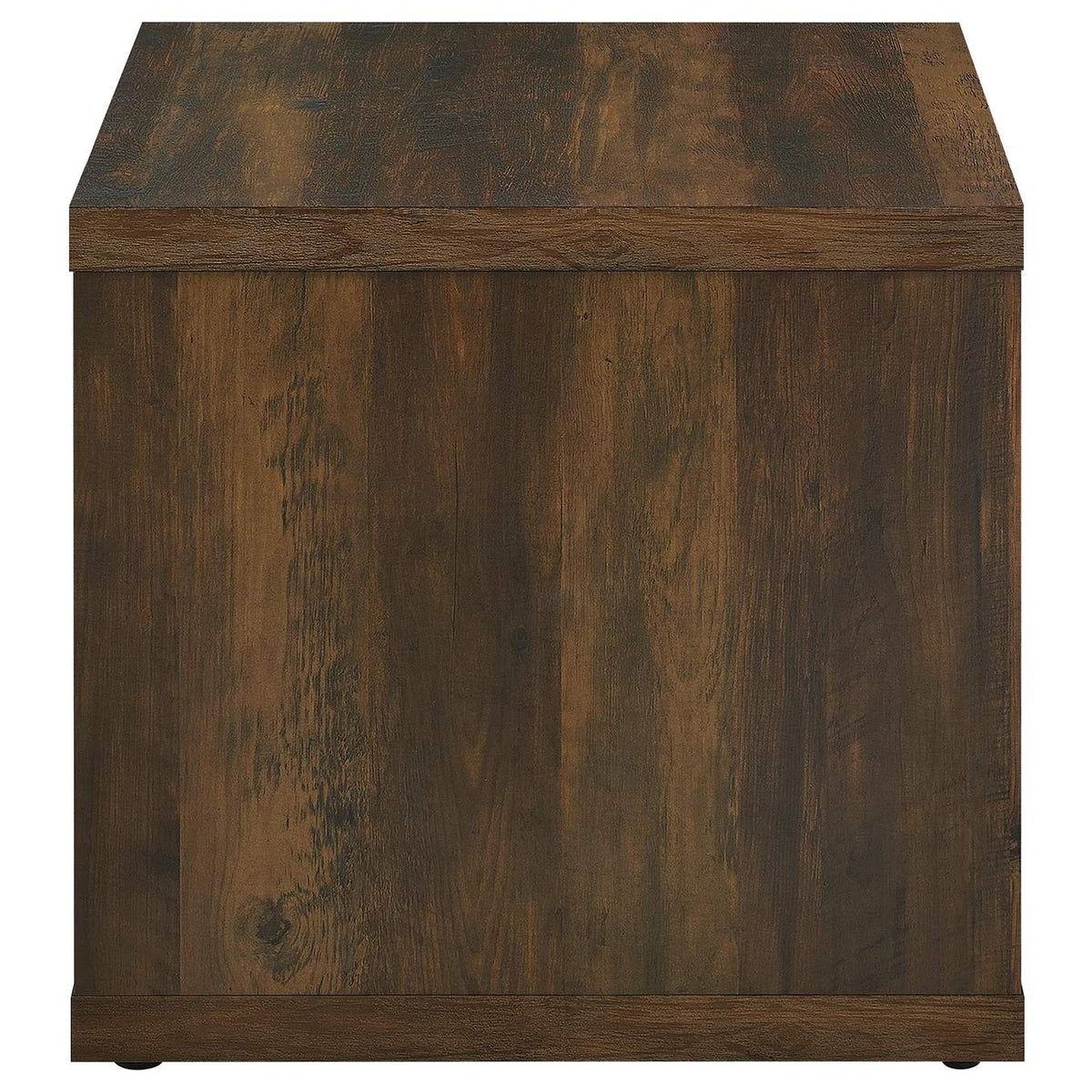 710507 Frisco Square Engineered Wood Side End Table Dark Pine