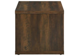 710507 Frisco Square Engineered Wood Side End Table Dark Pine