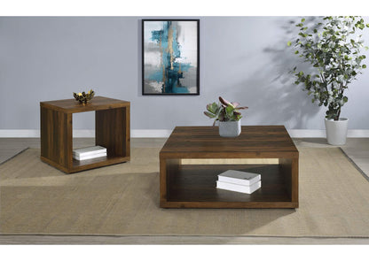 710508-S2 Frisco 2-piece Coffee and End Table Set Dark Pine