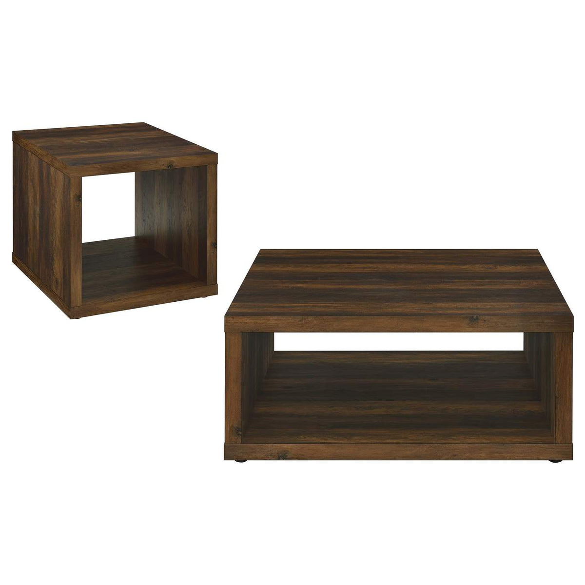 710508-S2 Frisco 2-piece Coffee and End Table Set Dark Pine