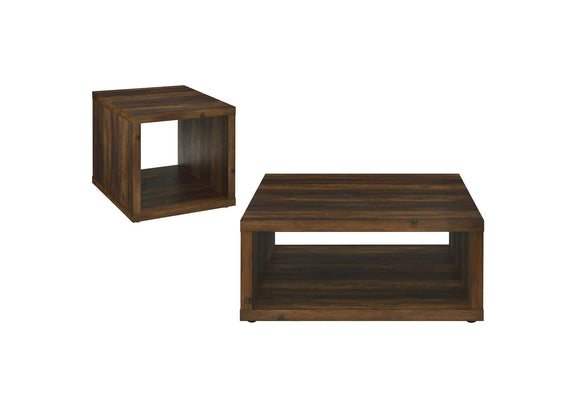 710508-S2 Frisco 2-piece Coffee and End Table Set Dark Pine