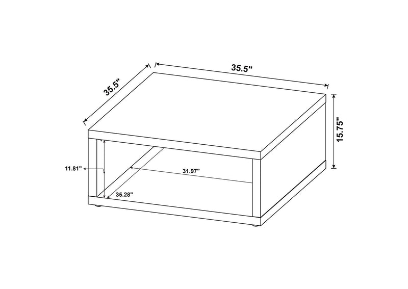 710508-S2 Frisco 2-piece Coffee and End Table Set Dark Pine