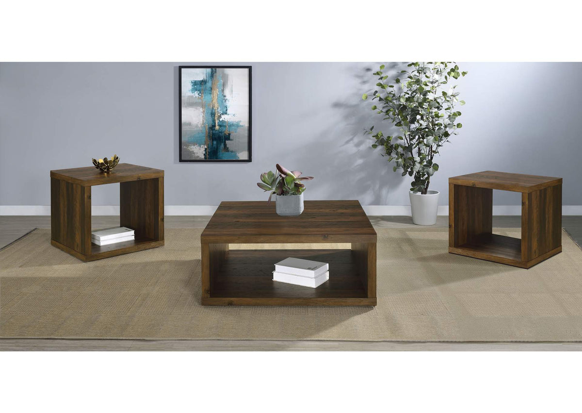 710508-S3 Frisco 3-piece Coffee and End Table Set Dark Pine