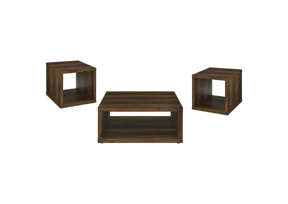 710508-S3 Frisco 3-piece Coffee and End Table Set Dark Pine