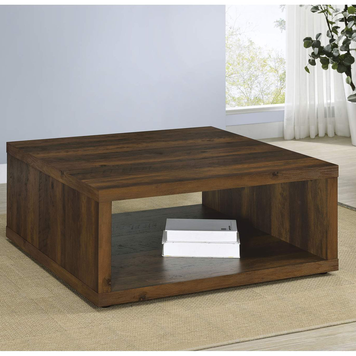 710508 Frisco Square Engineered Wood Coffee Table Dark Pine